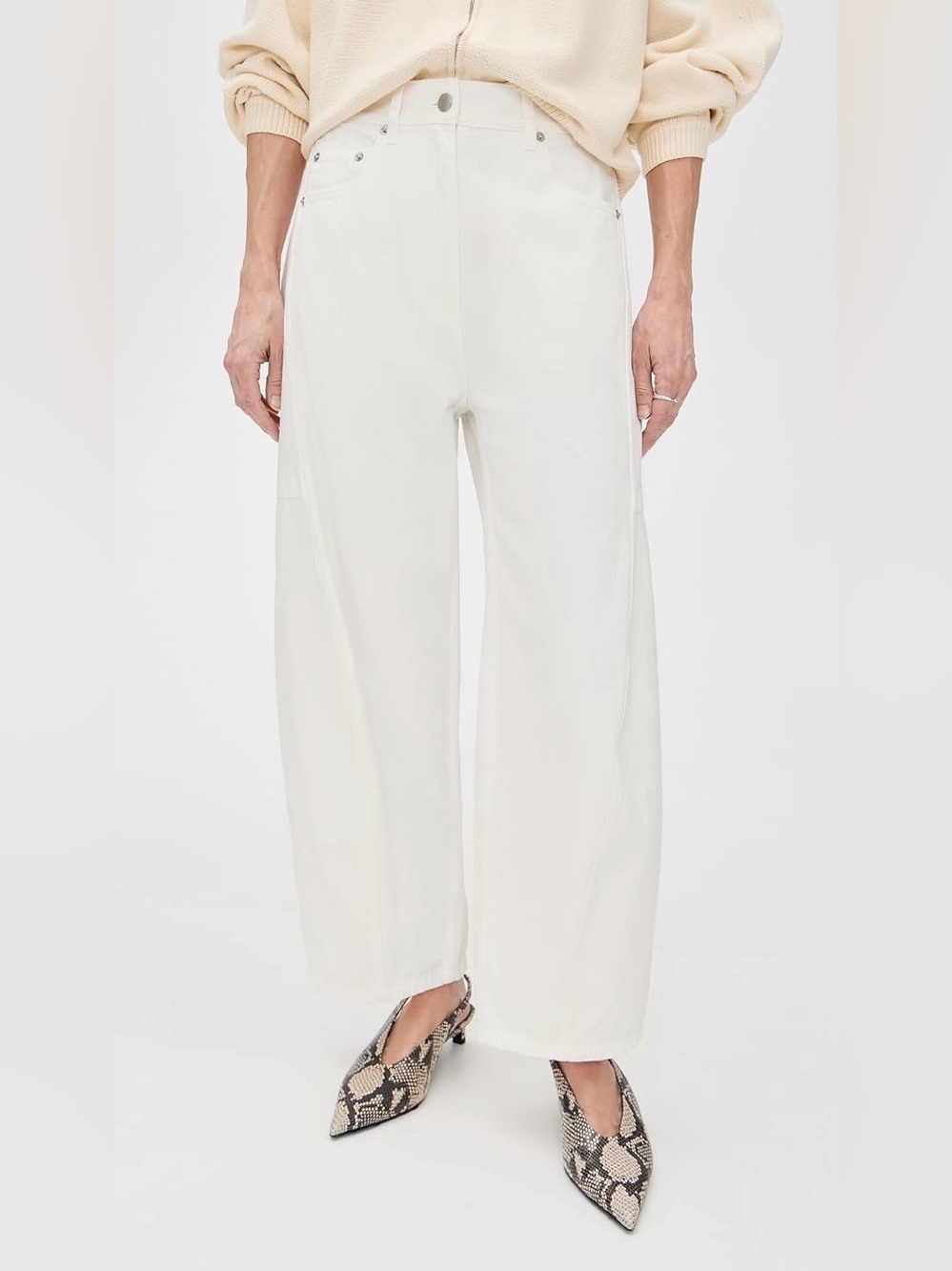 Tibi Petite Spring Denim Sid Jeans White Size 24